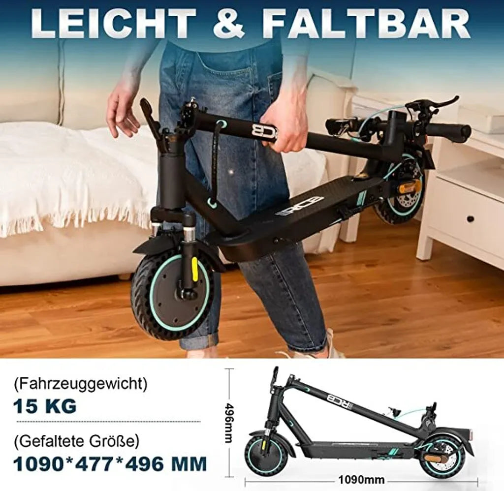 RCB TECH Elektro Scooter mit ABE, Komfort Stoßdämpfung, App