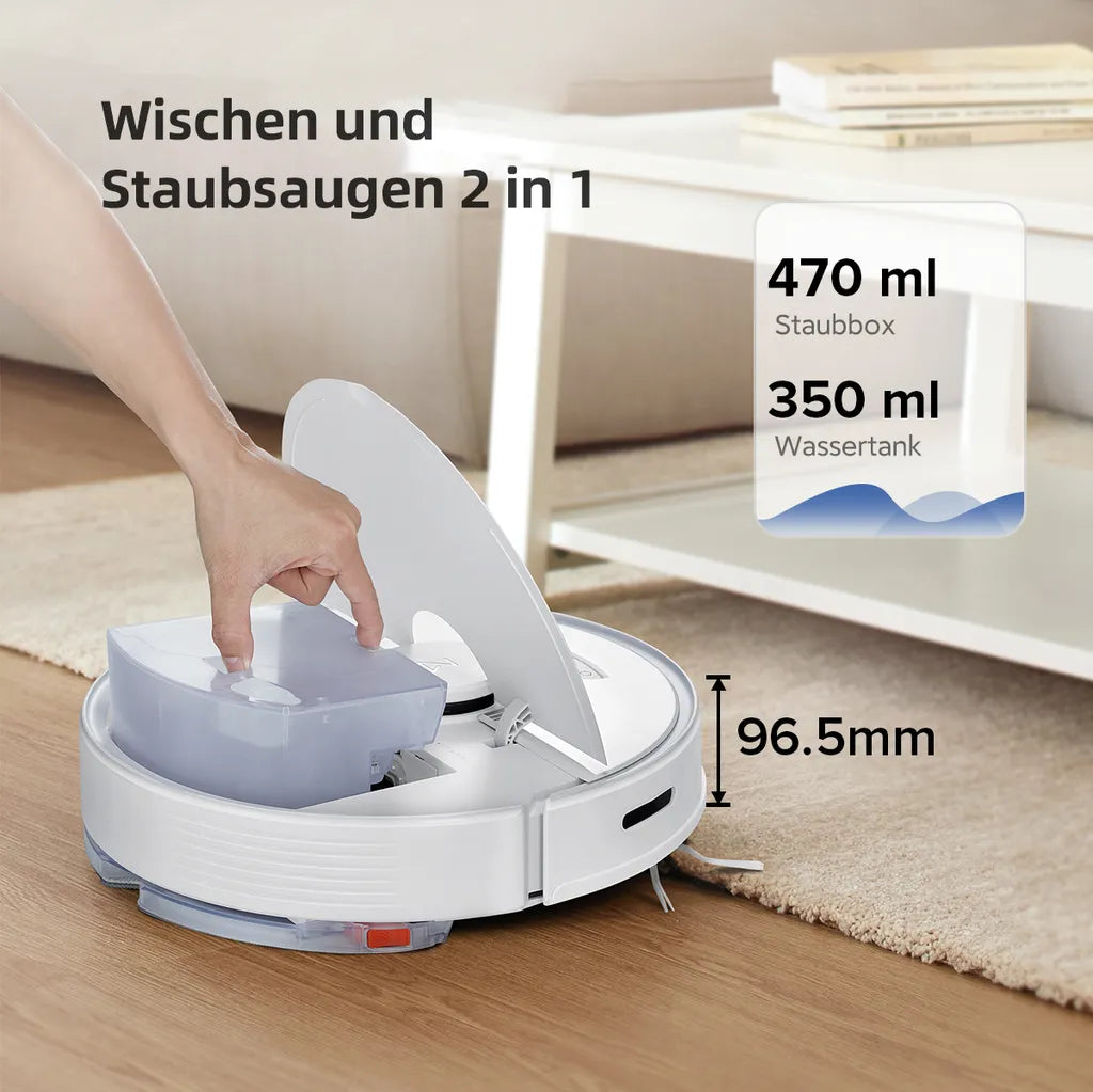 Roborock Q7 Max+ mit Absaugstation 2,5L, 4200Pa & LiDAR, Weiß
