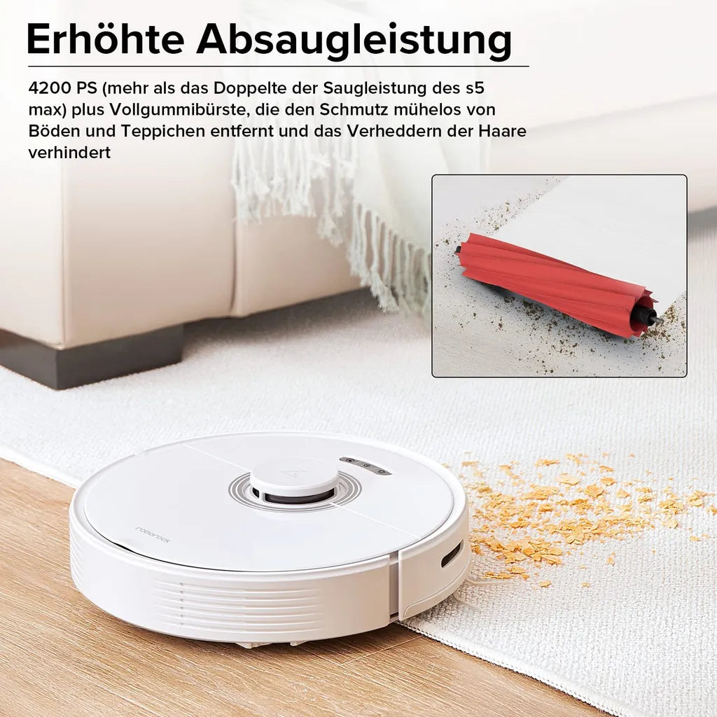 Roborock Q7 Max+ mit Absaugstation 2,5L, 4200Pa & LiDAR, Weiß