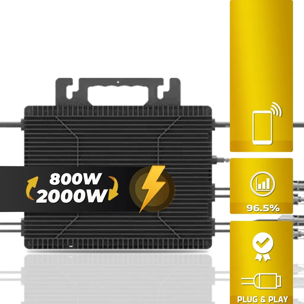 SUNNIVA® Balkonkraftwerk FULL BLACK 2392W, 2000W Solaranlage SUNNIVA