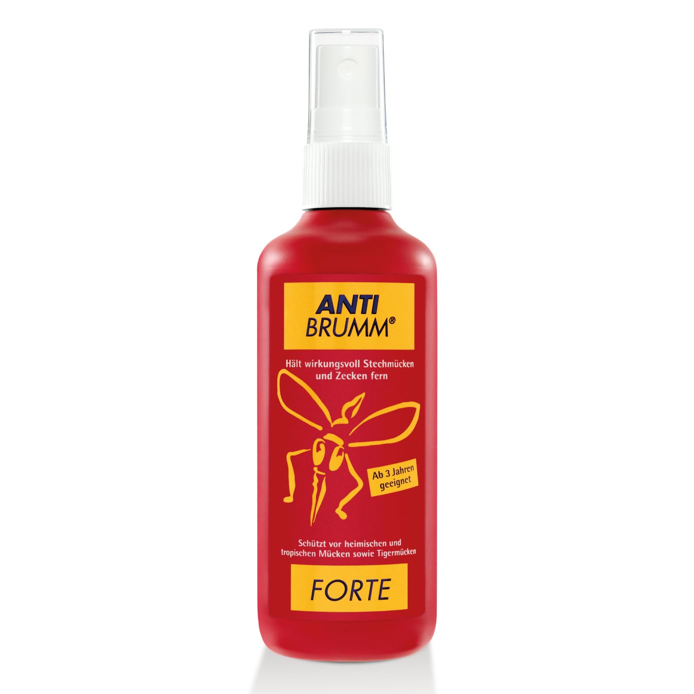 Anti Brumm Forte pump spray bottle showing 75ml insect repellent with DEET formula