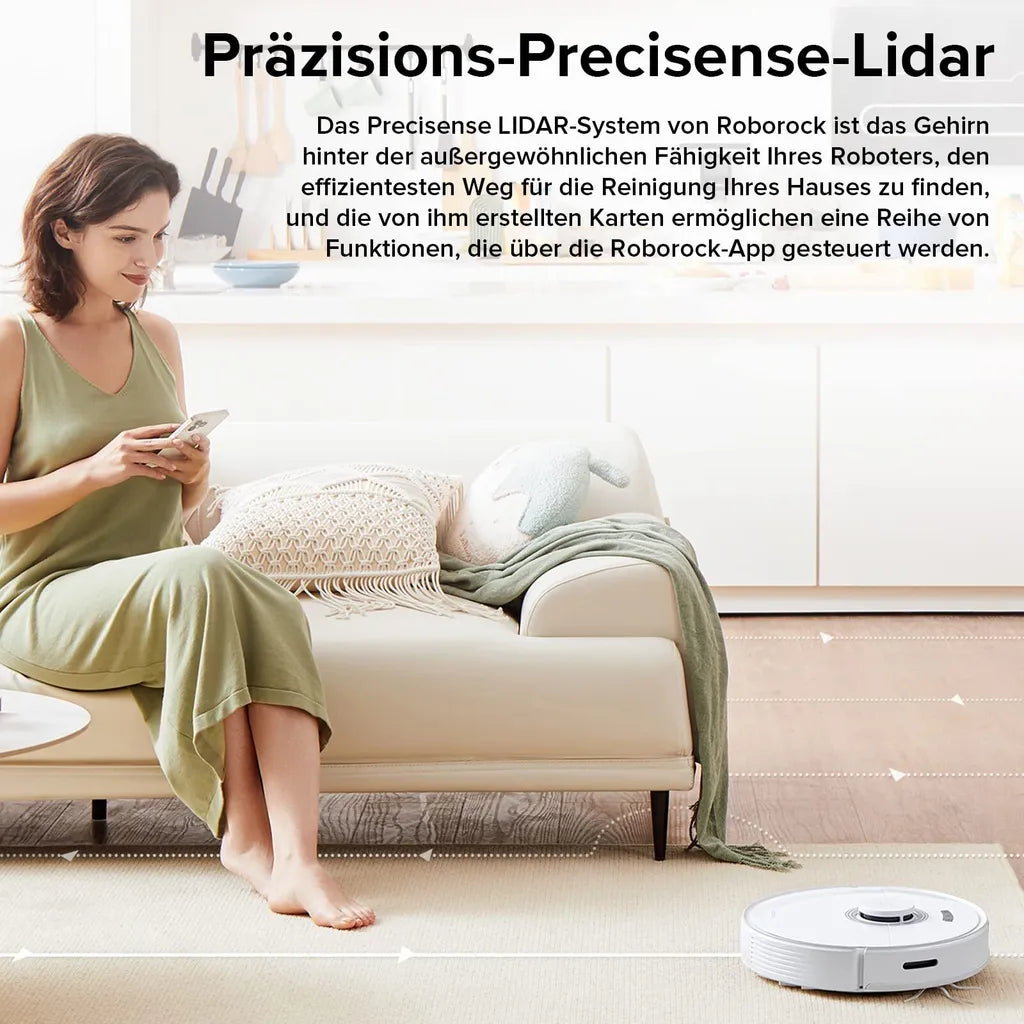 Roborock Q7 Max+ mit Absaugstation 2,5L, 4200Pa & LiDAR, Weiß