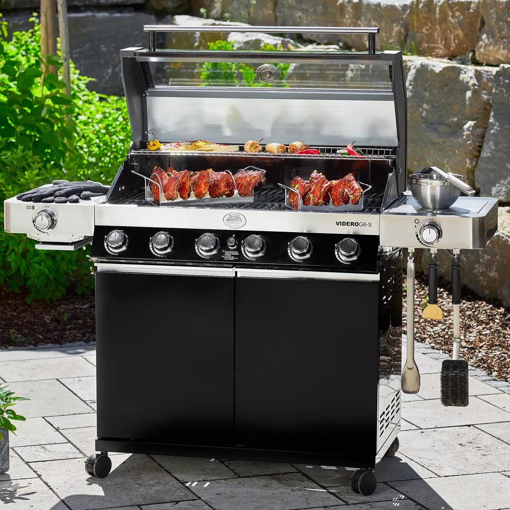Barbecue à gaz Rösle VIDERO G6-S Vario+ – Station barbecue haut de gamme en noir