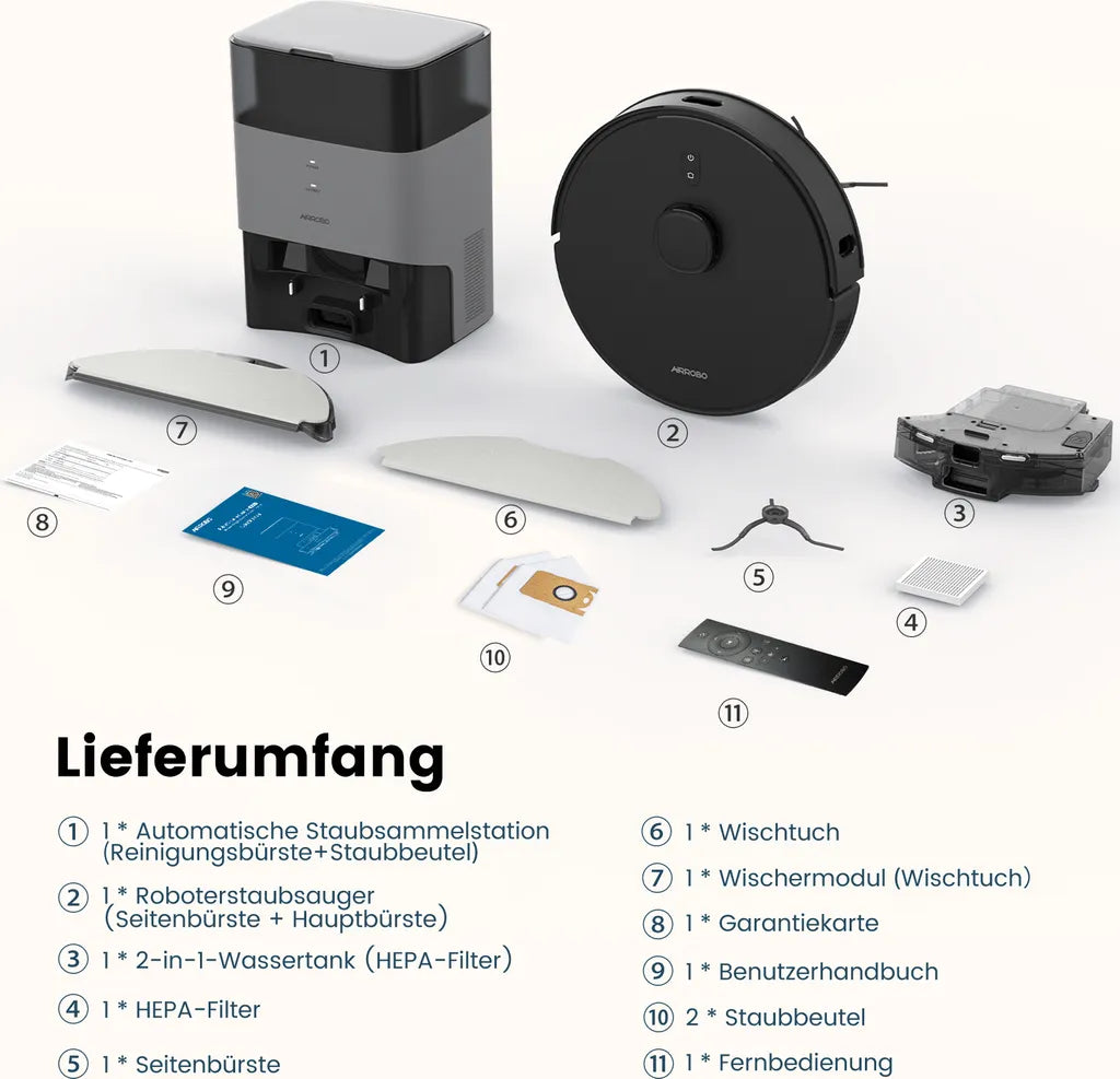 AIRROBO T20+ Saugroboter mit Wischfunktion, selbstentleerend & WLAN