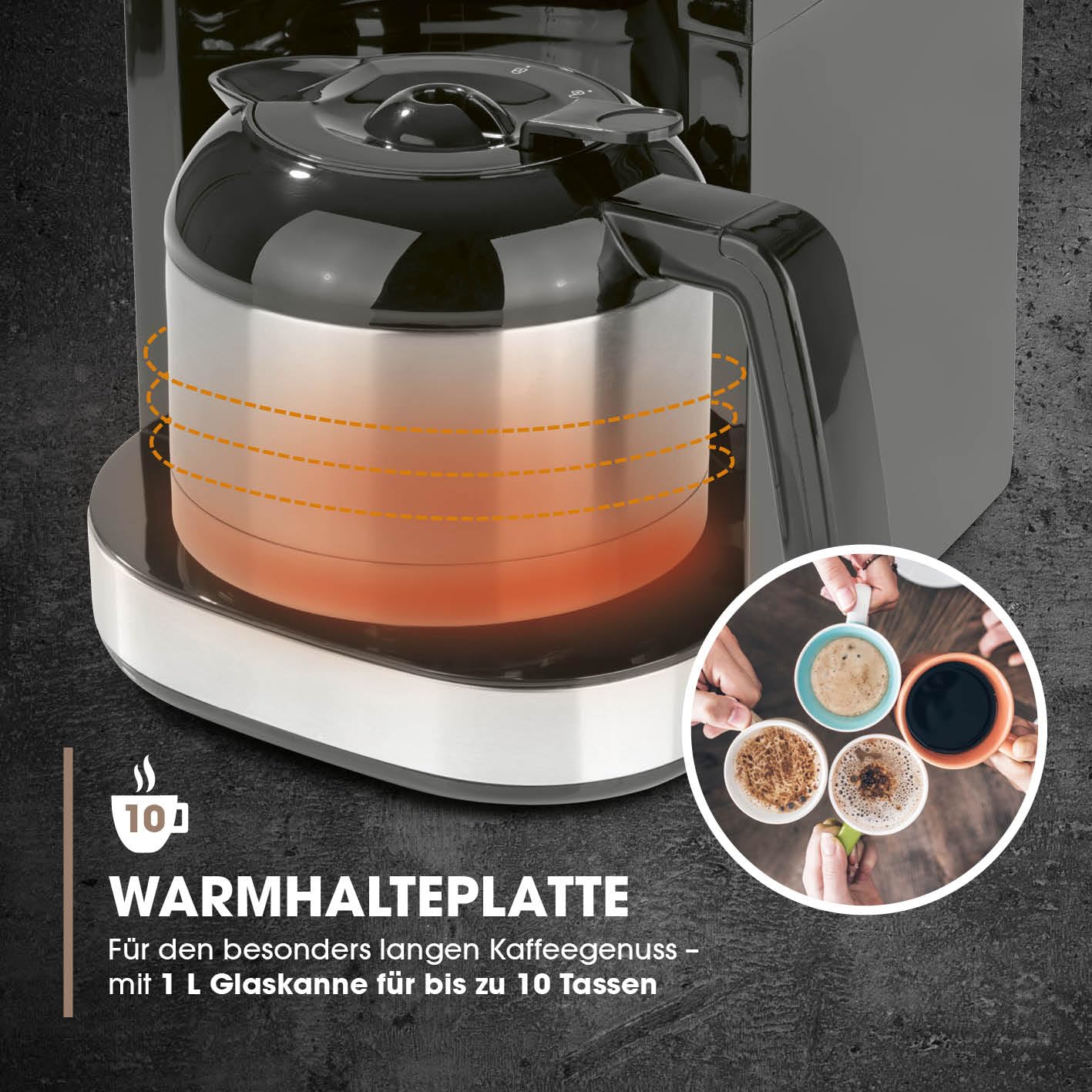 Machine à café filtre Barista avec moulin – thermos en acier inoxydable, minuterie et fonction arôme