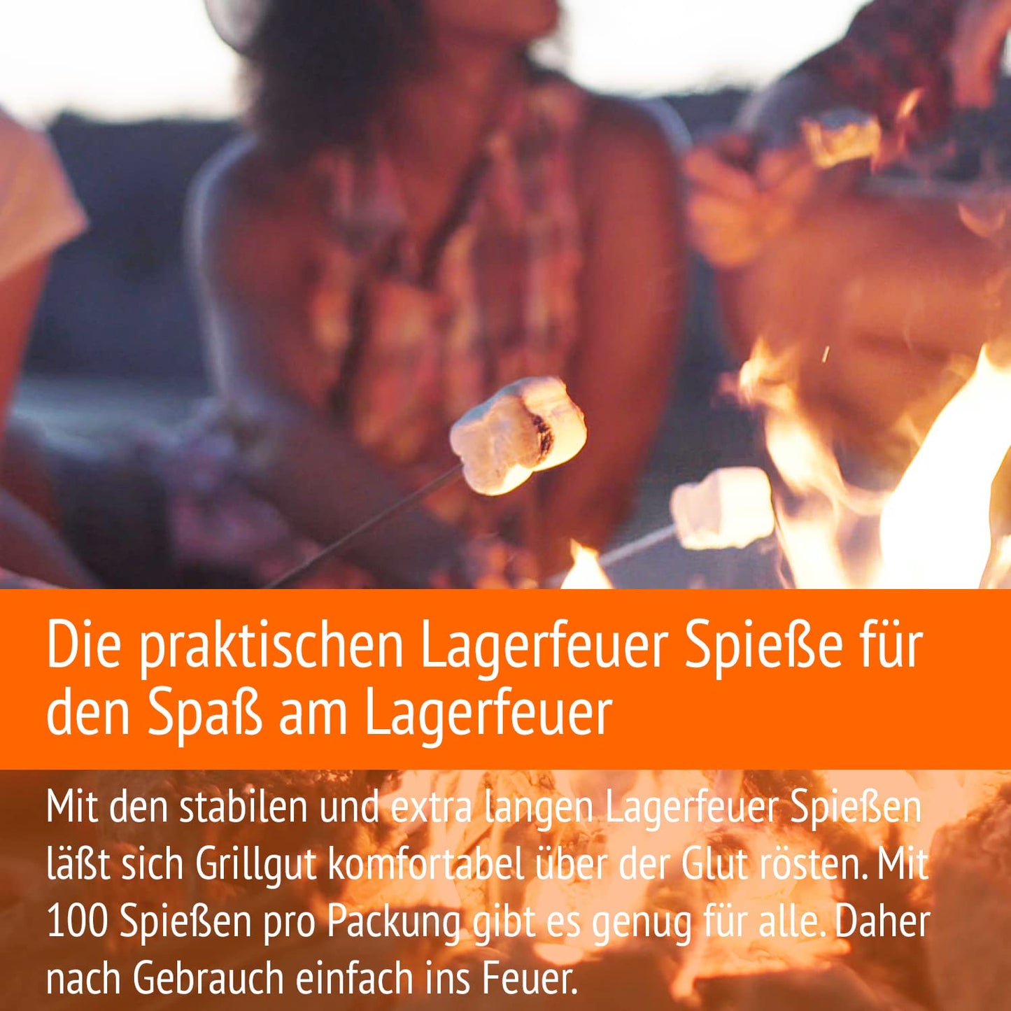 Brochettes à pain en bambou de qualité supérieure ORANGE DEAL - Ensemble de 100 pièces