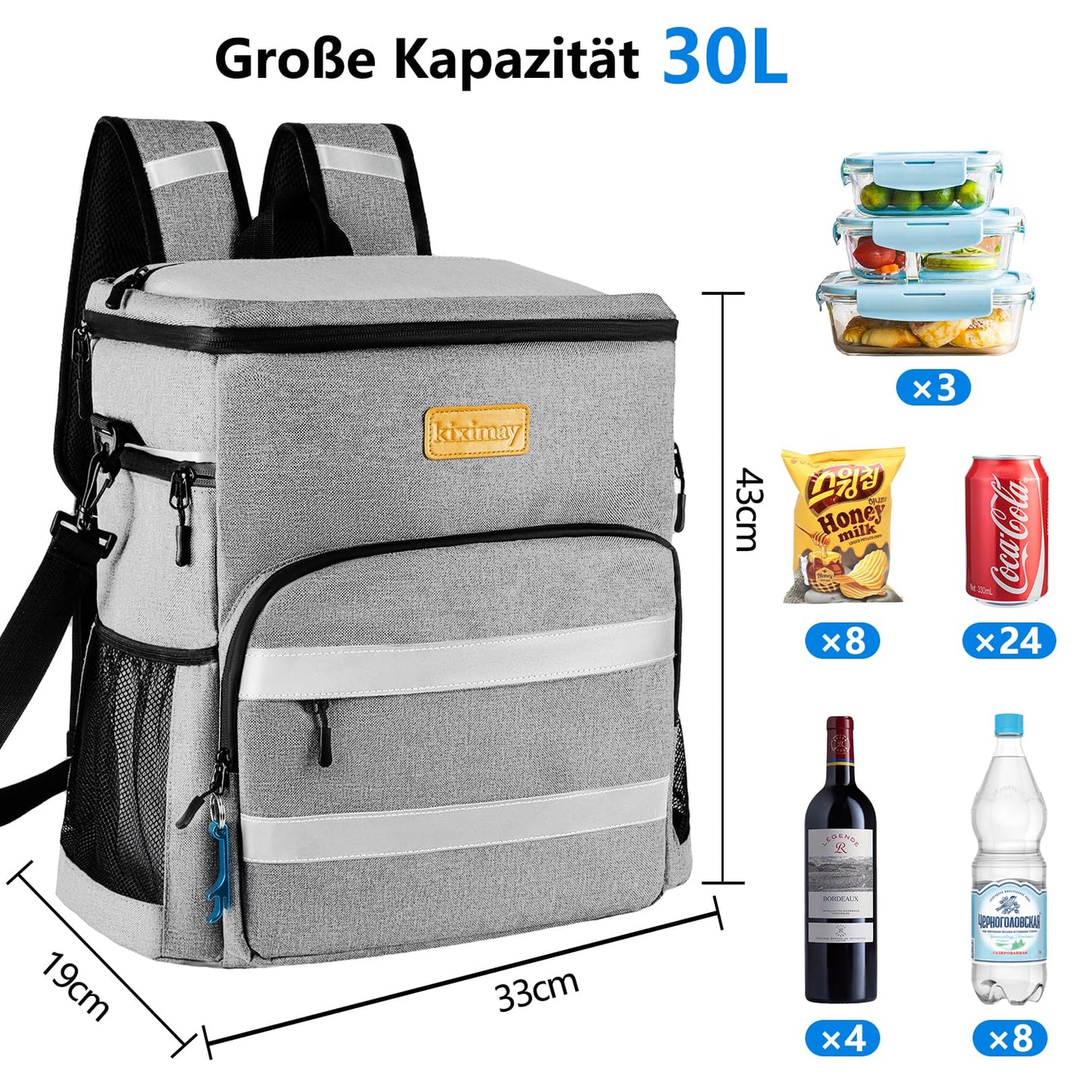 Sac à dos isotherme Kiximay 30 L - Sac isotherme haut de gamme pour vos déplacements