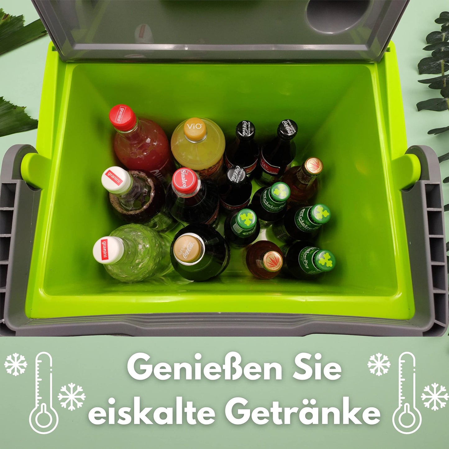 30L Elektrische Kühlbox 2in1 - Kühltasche & Warmhaltebox für Auto Camping (Grau/Grün)