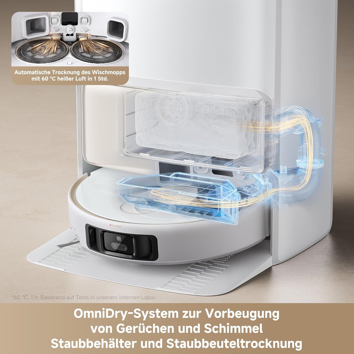 Mova V50 Ultra Complete mit Heißwasserwäsche, UV-Entkeimung, Selbsttrocknung und 24.000 Pa Saugkraft für hygienische Reinigung