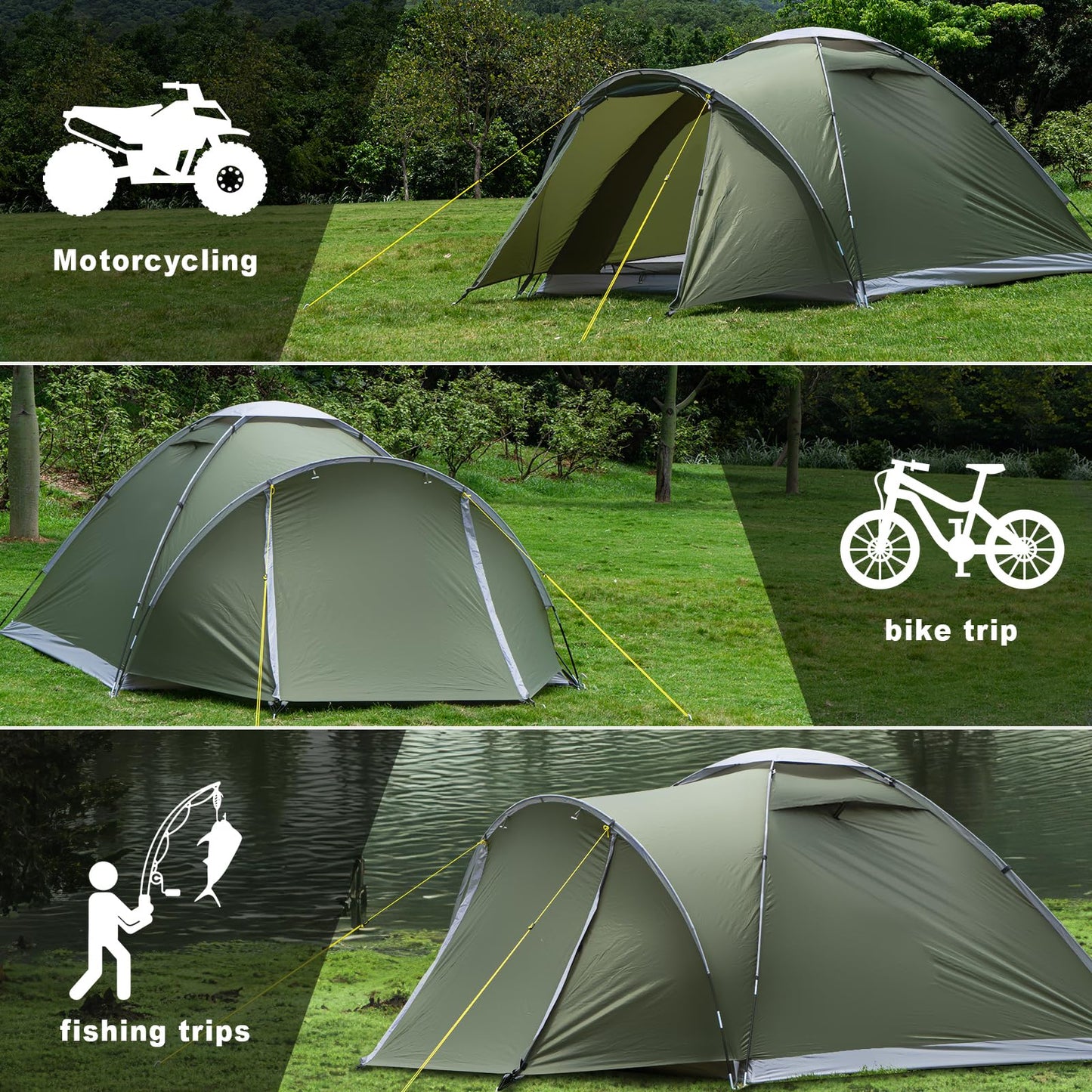 Tente de camping pour 2 à 4 personnes avec vestibule