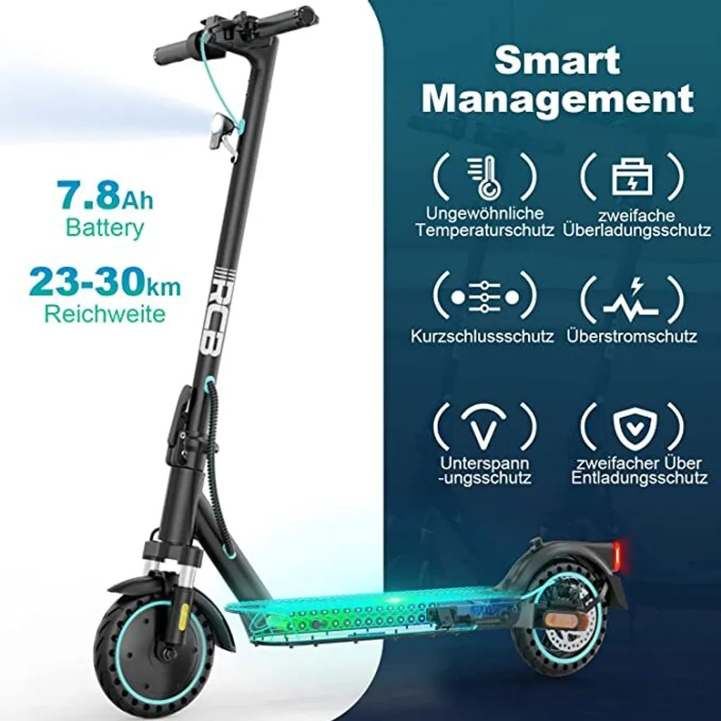 RCB TECH Elektro Scooter mit ABE, Komfort Stoßdämpfung, App