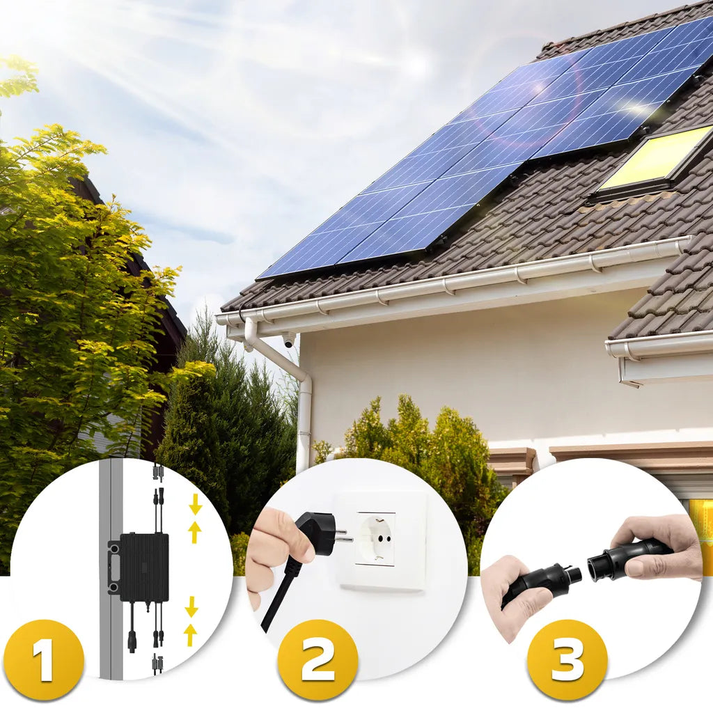 SUNNIVA® Balkonkraftwerk 800W Bifacial Full Black Solarset
