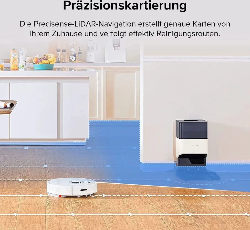Roborock Q7 Max+ mit Absaugstation 2,5L, 4200Pa & LiDAR, Weiß