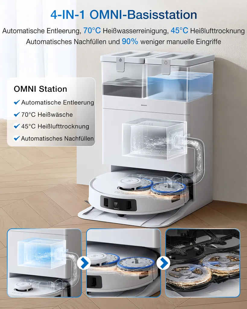 ECOVACS DEEBOT T30C PRO Omni Saugroboter 12.800Pa, weiß