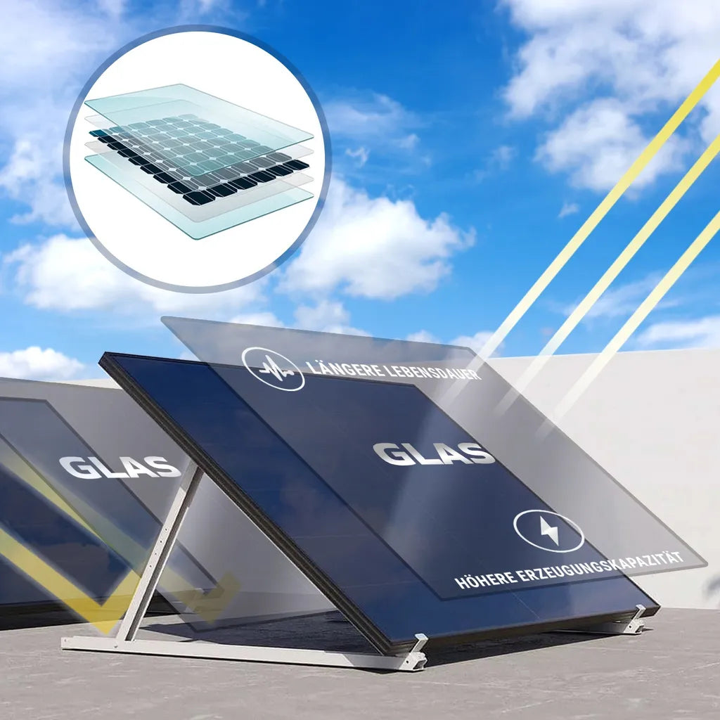 SUNNIVA® Balkonkraftwerk 800W Bifacial Full Black Solarset