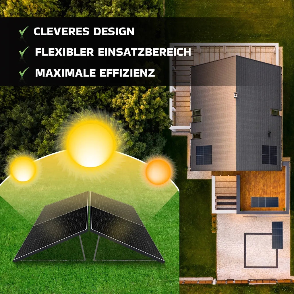 SUNNIVA® Balkonkraftwerk 800W Bifacial Full Black Solarset