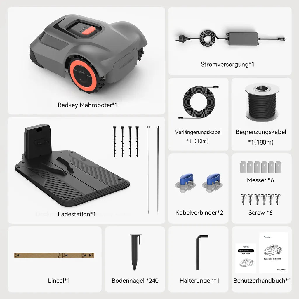 Redkey MGC1000 Mähroboter – 1000 m², App-Steuerung, WiFi Redkey