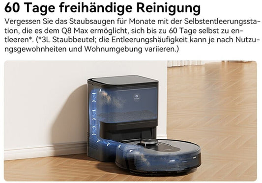 Proscenic Q8 Max Saugroboter mit Selbstentleerung - 7 Wochen freihändig Proscenic