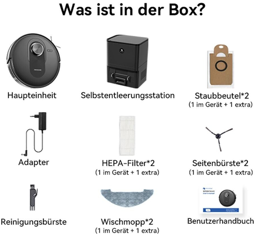 Proscenic Q8 Max Saugroboter mit Selbstentleerung - 7 Wochen freihändig Proscenic