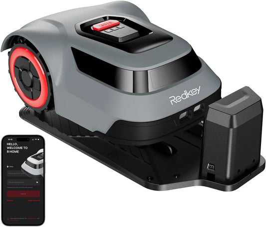 Redkey MGC1000 Rasenmähroboter Mähroboter, Akku Rasenroboter Kabelbruch Finden Automatisch Aufladefunktion Steuerung über APP WiFi/Bluetooth, 1000 m²