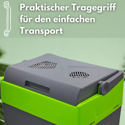 30L Elektrische Kühlbox 2in1 - Kühltasche & Warmhaltebox für Auto Camping (Grau/Grün)