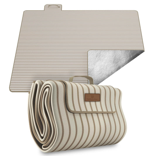 Veddelholzer XXL Picknickdecke 200x200cm wasserdicht und sandfest, gepolsterte Stranddecke für Outdoor und Camping
