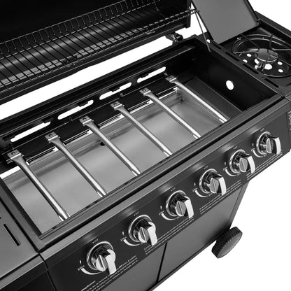 TAINO BASIC 6+1 Gasgrill Edelstahl-Brenner, Seitenbrenner, BBQ