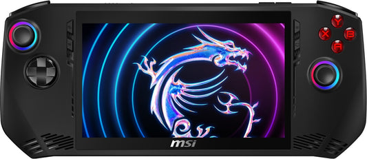 MSI Claw Handheld-System in Schwarz mit beleuchteten Joysticks
