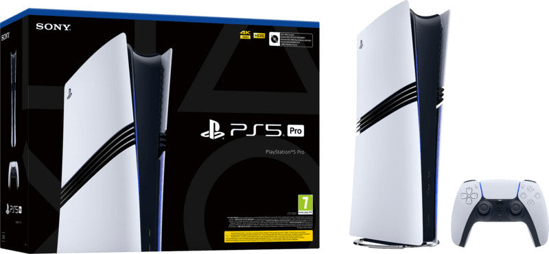 PlayStation 5 Pro Konsole mit DualSense Controller auf Tisch – 4K Gaming System